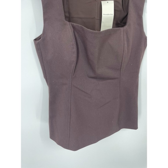 Abercrombie & Fitch Top Women's XS Brown Stretch Square Neck Sleeveless Boho NWT - Picture 8 of 12